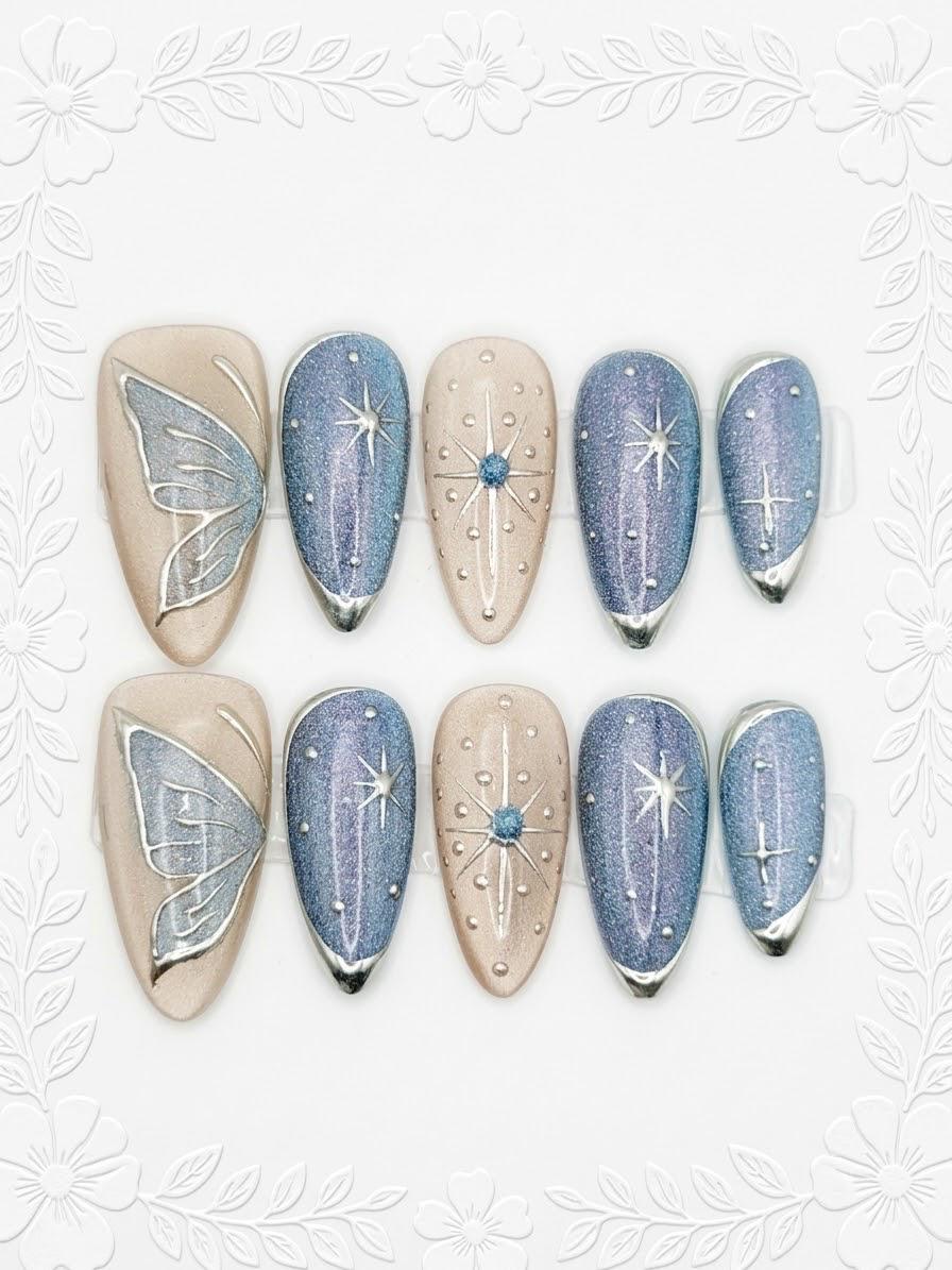 Purple Blue Galaxy Silver Butterfly(紫籃星河銀蝶)