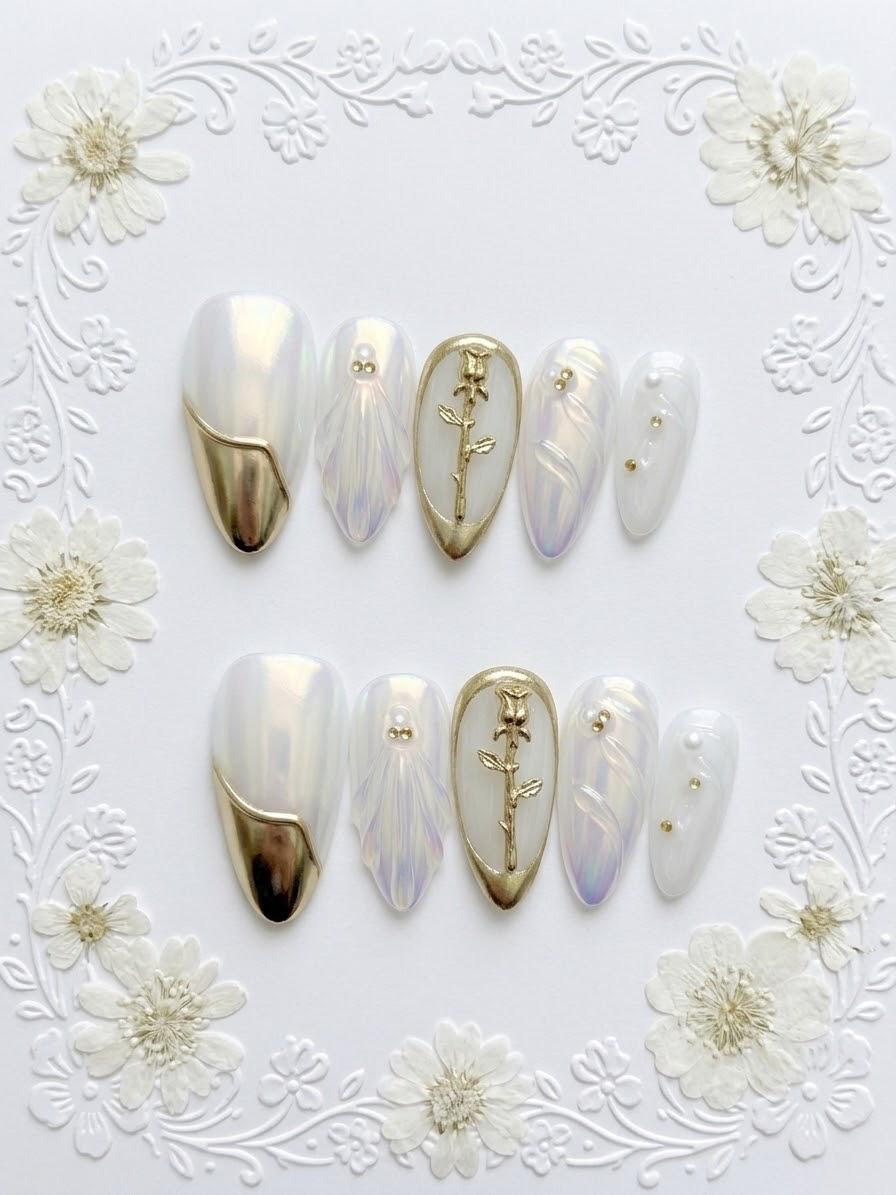 Holographic Pearl & Gold Rose(幻彩珍珠白金玫瑰)